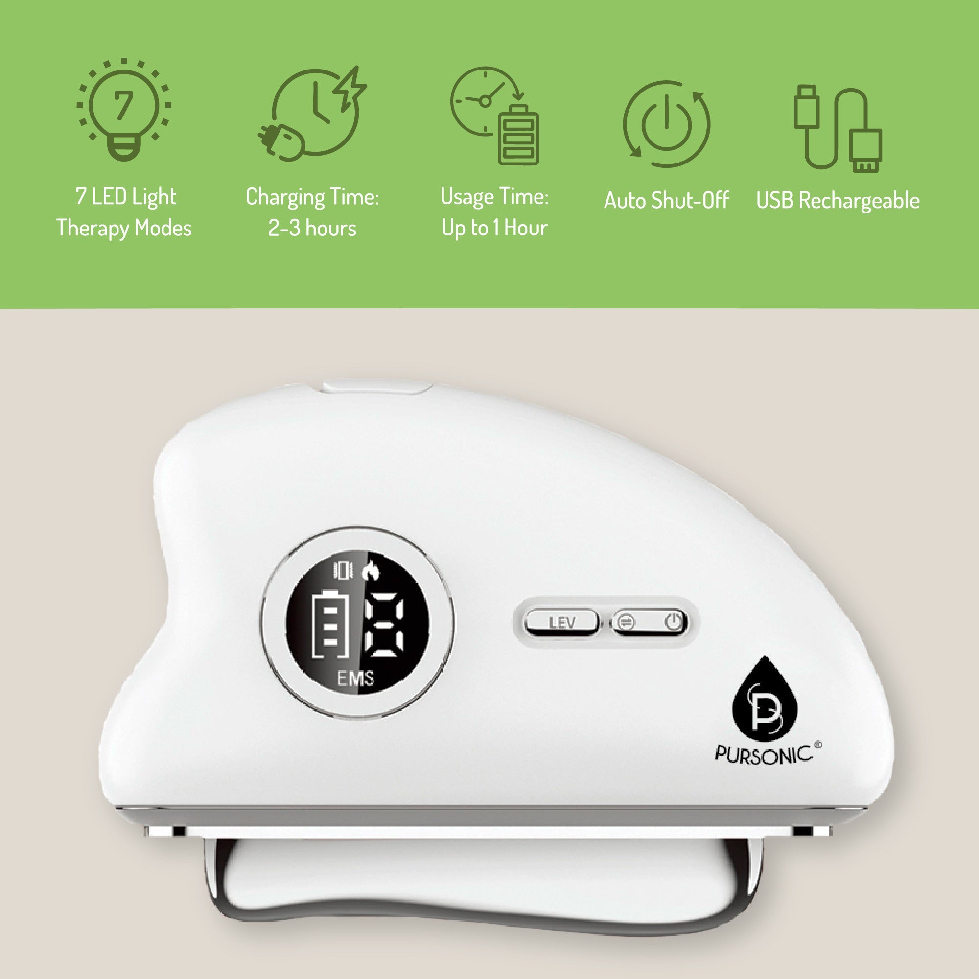 PURSONIC 2-in-1 Spa-Quality LED Light Skincare Bundle-2